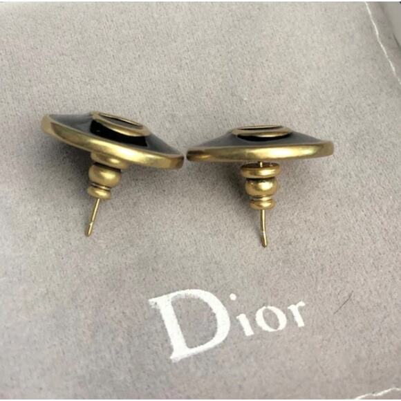 Christian Dior Black CD Signature Stud Earring (CDXX013) - Picture 5 of 6